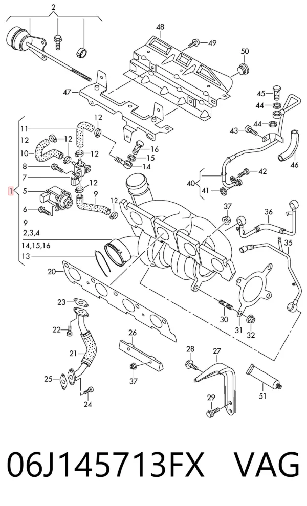 Turbocompresor 06J145713FX VAG