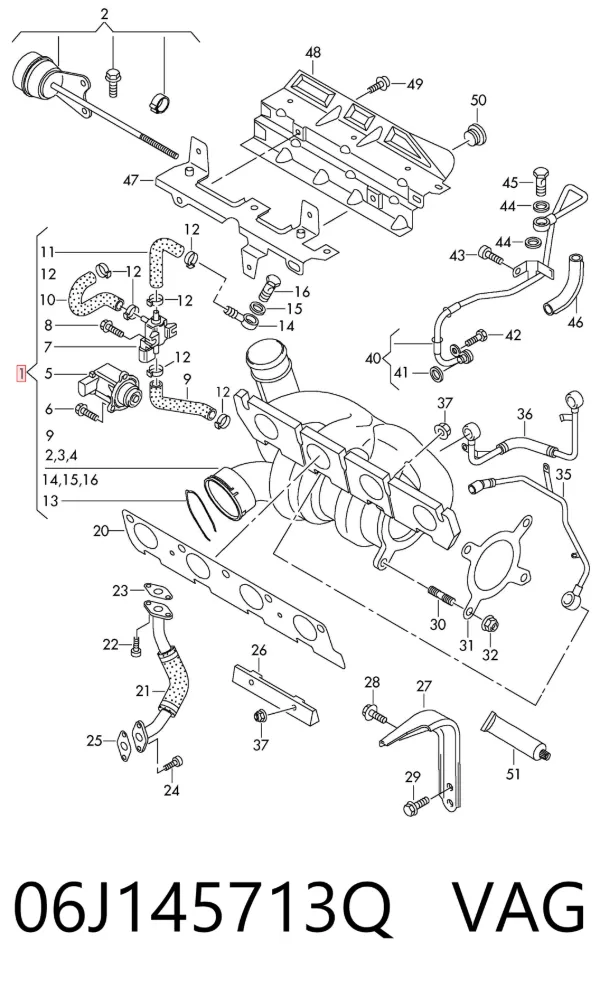 Turbocompresor 06J145713Q VAG