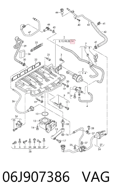 Sensor de posición del acelerador VAG 06J907386