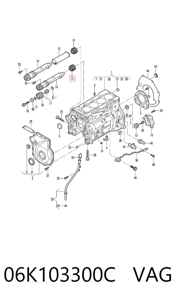 Bloque de cilindros del motor 06K103300C VAG