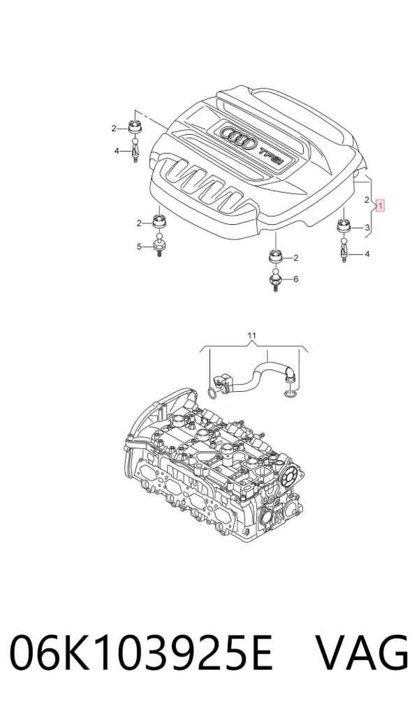 Tapa motor 06K103925E VAG