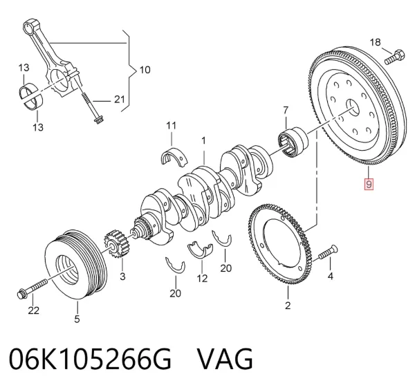 Volante motor 06K105266G VAG