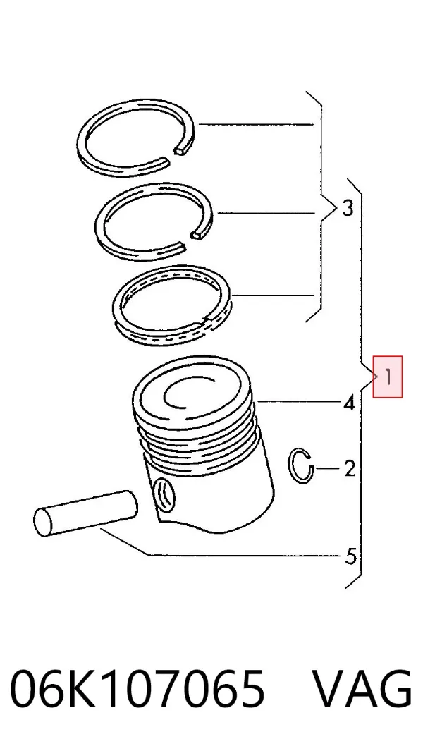 Pistón 06K107065 VAG
