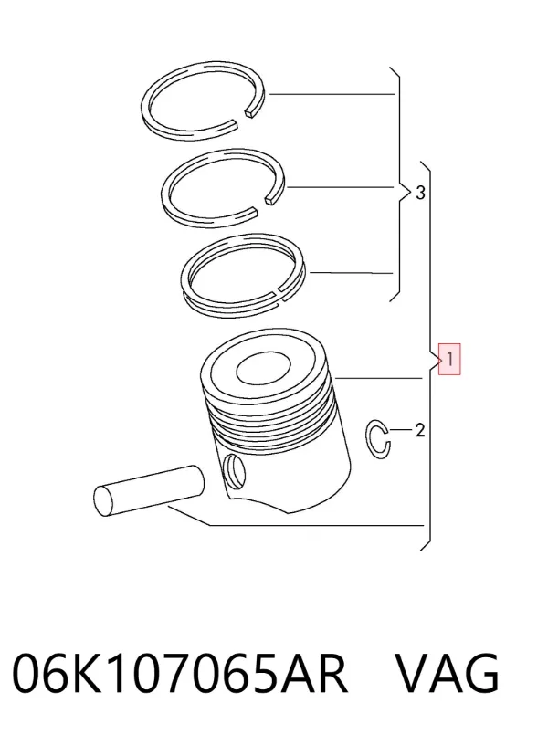 Pistón 06K107065AR VAG