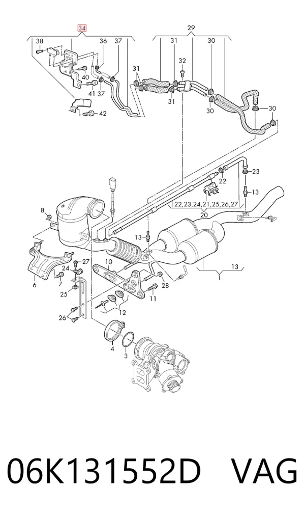 Sensor de presion gases de escape 06K131552D VAG