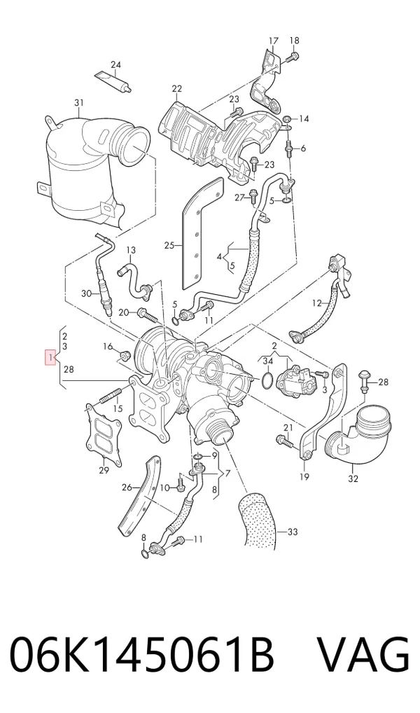 Turbocompresor 06K145061B VAG
