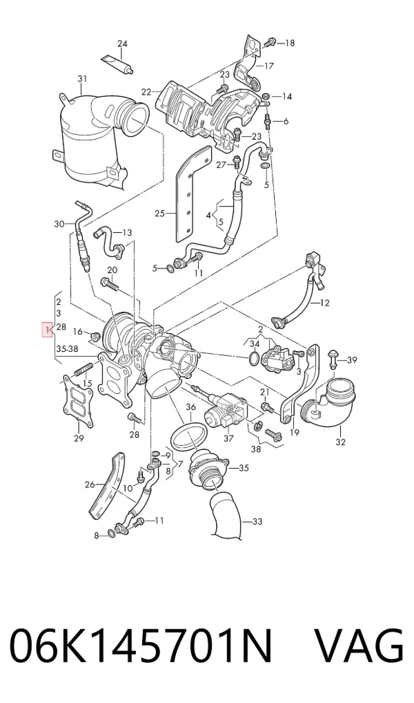 Turbocompresor 06K145701N VAG