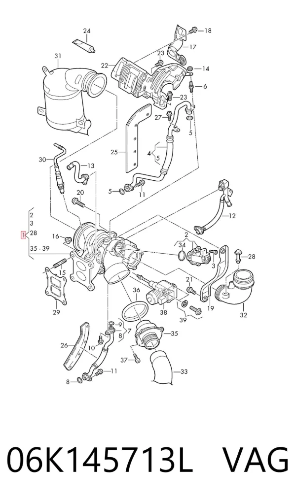 Turbocompresor 06K145713L VAG