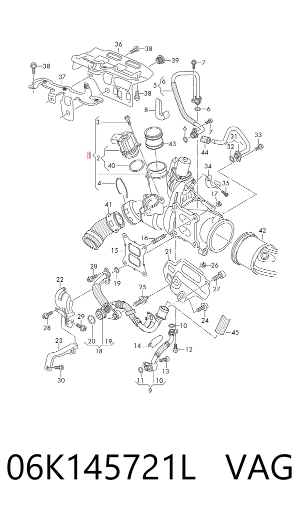 Turbocompresor 06K145721L VAG