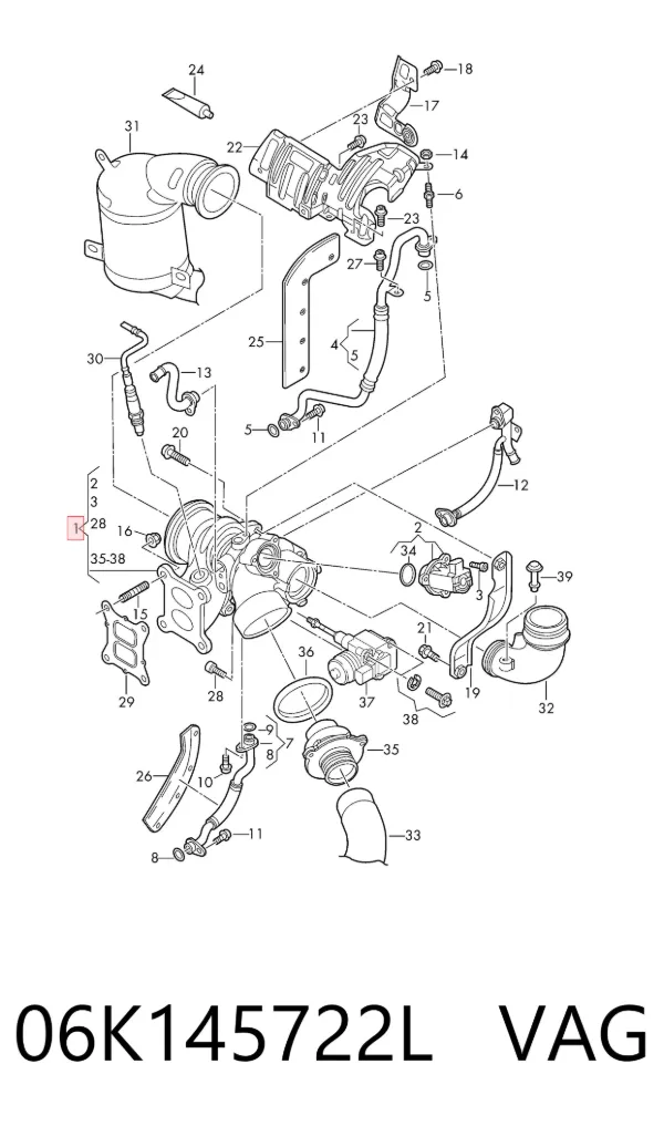 Turbocompresor 06K145722L VAG