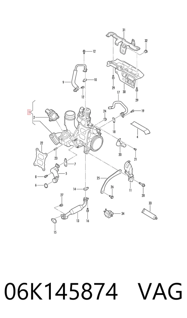 Turbocompresor 06K145874 VAG