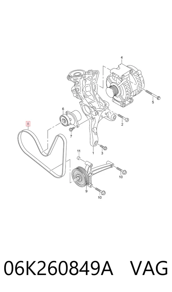 Correa de alternador 06K260849A VAG