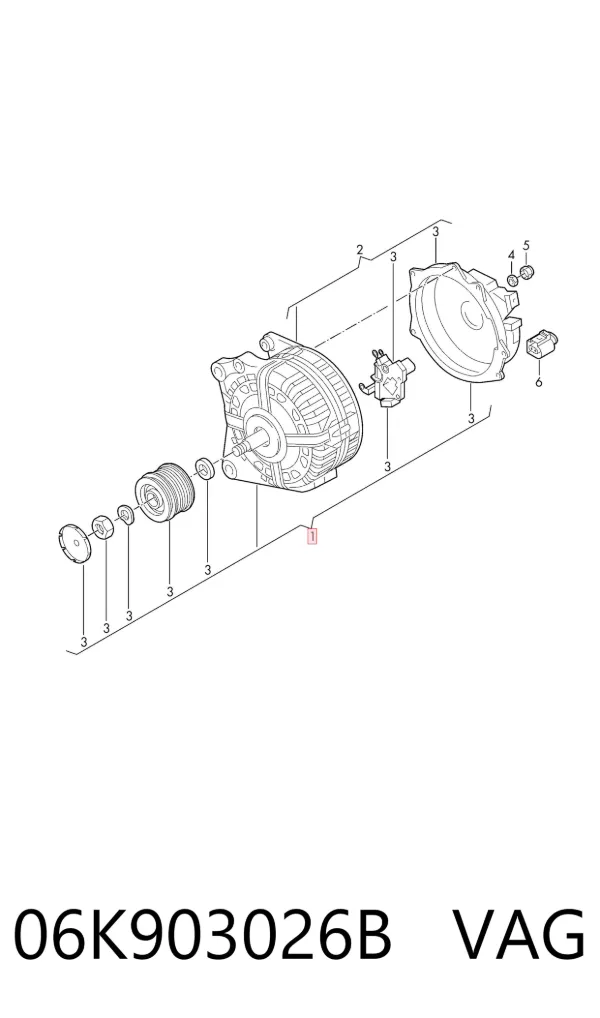 Alternador 06K903026B VAG