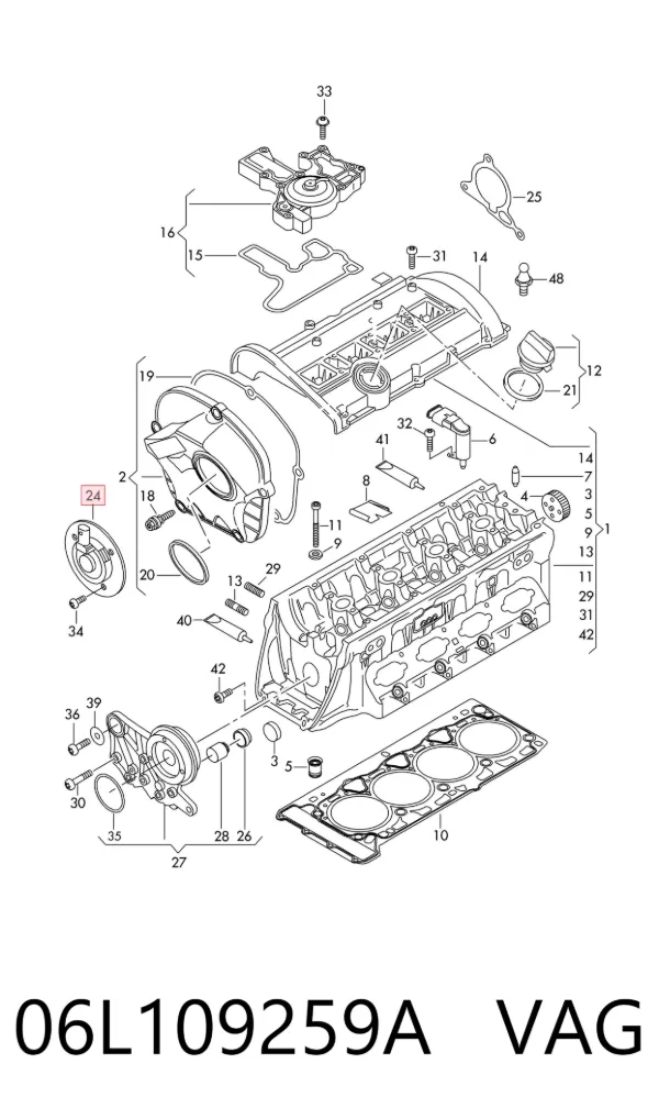 Válvula de control del árbol de levas 06L109259A VAG
