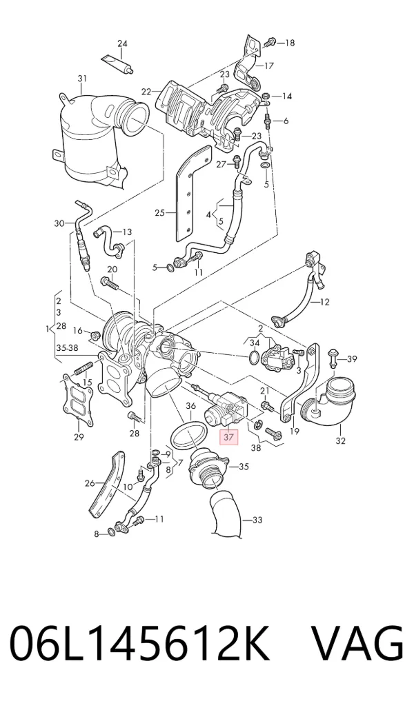 Actuador del turbo 06L145612K VAG
