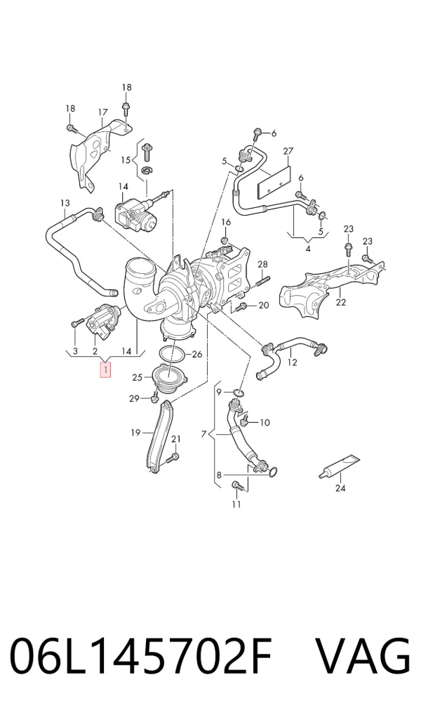 Turbocompresor 06L145702F VAG