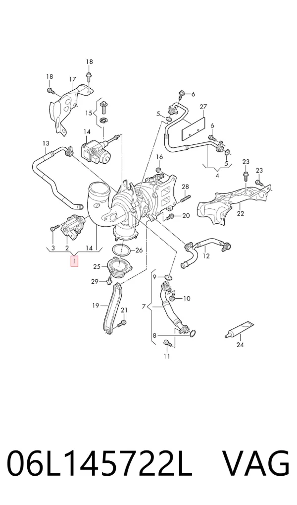 Turbocompresor 06L145722L VAG