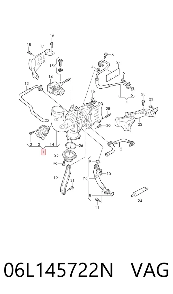 Turbocompresor 06L145722N VAG