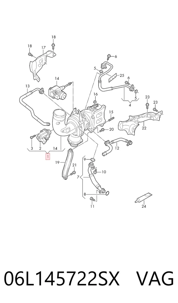 Turbocompresor 06L145722SX VAG