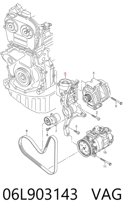 Soporte del alternador VAG 06L903143