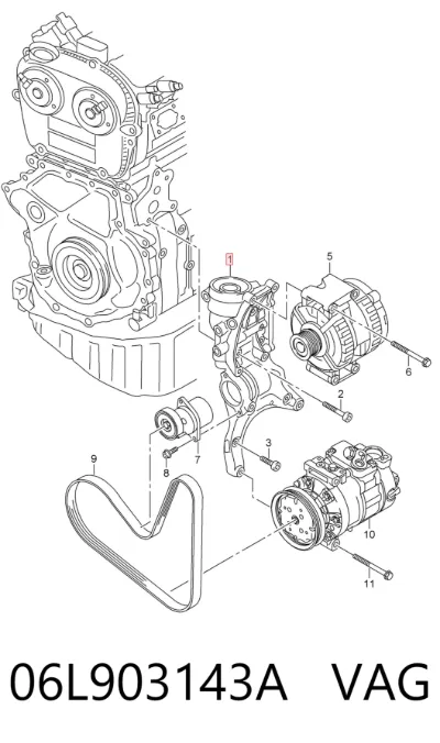 Soporte del alternador VAG 06L903143A