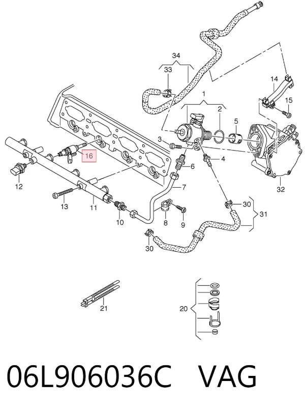 Inyector 06L906036C VAG