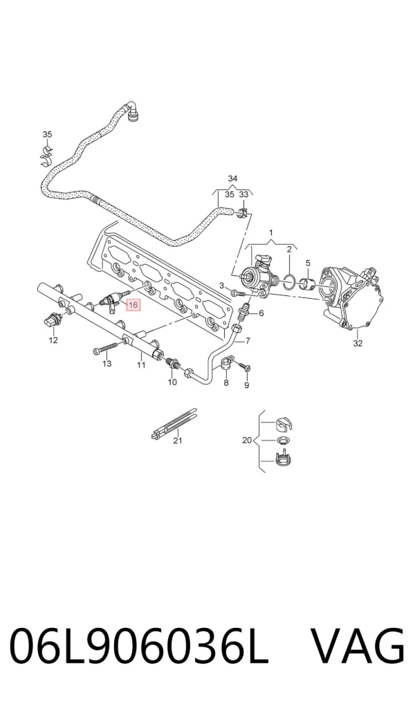 Inyector 06L906036L VAG