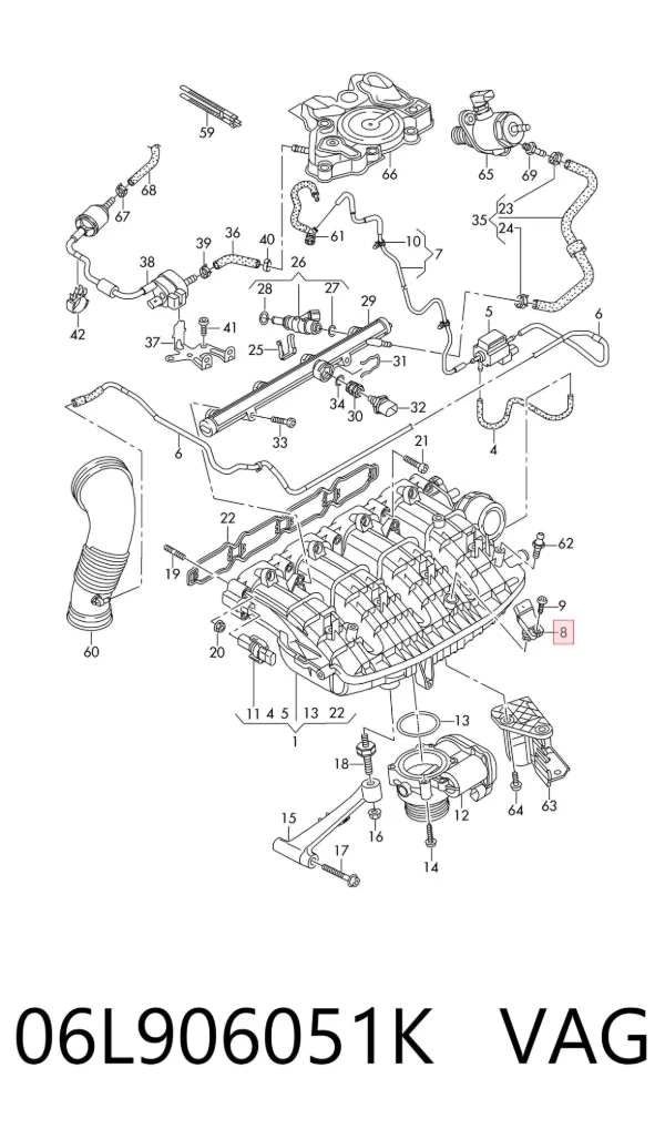 Sensor de presión del colector de admisión 06L906051K VAG