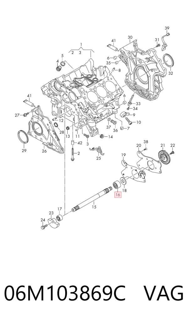 Bloque de cilindros del motor 06M103869C VAG