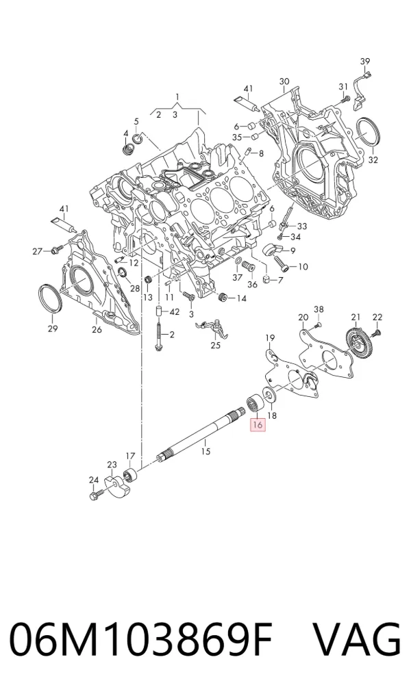 Bloque de cilindros del motor 06M103869F VAG