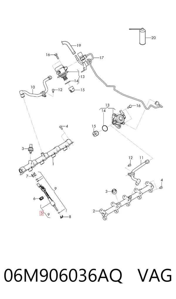Inyector 06M906036AQ VAG