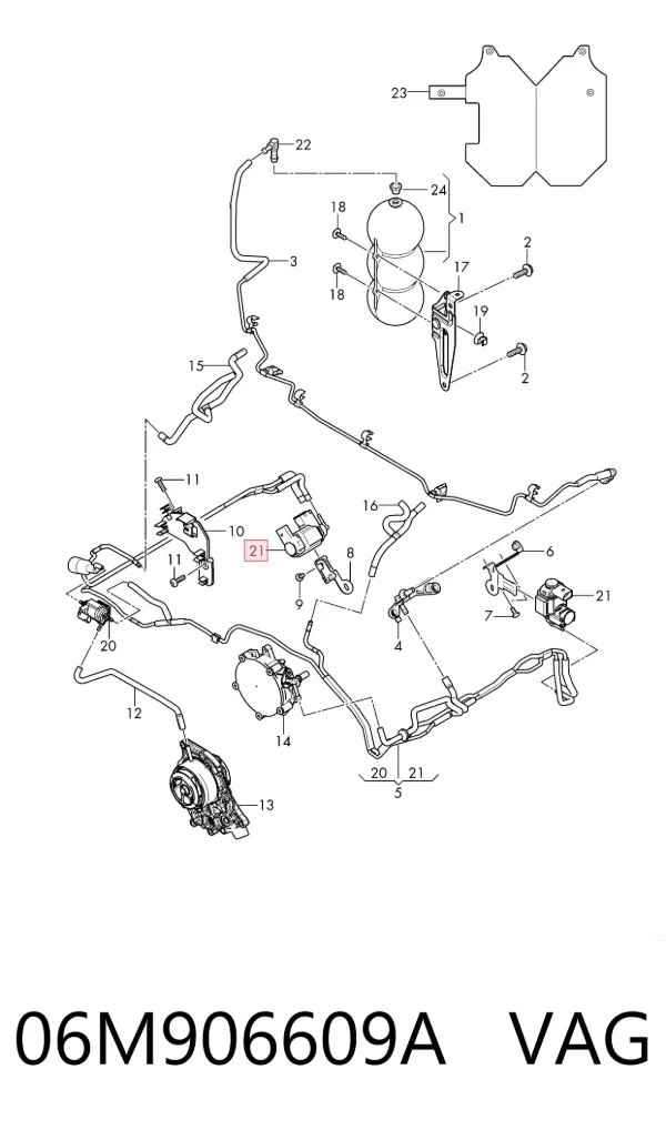Válvula solenoide de control de presión de sobrealimentación 06M906609A VAG