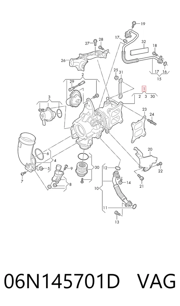 Turbocompresor 06N145701D VAG