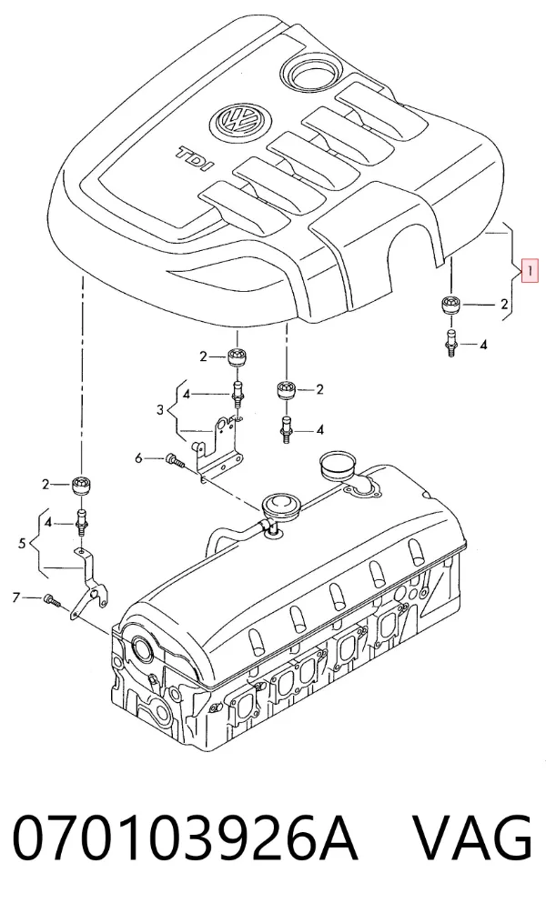 Tapa motor 070103926A VAG