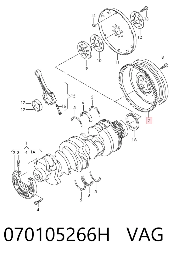 Volante motor 070105266H VAG
