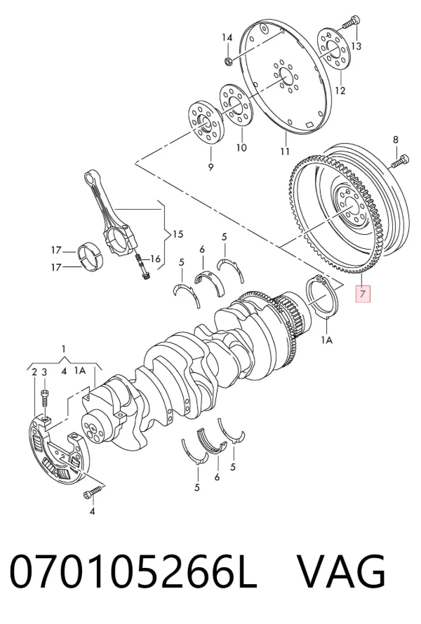 Volante motor 070105266L VAG