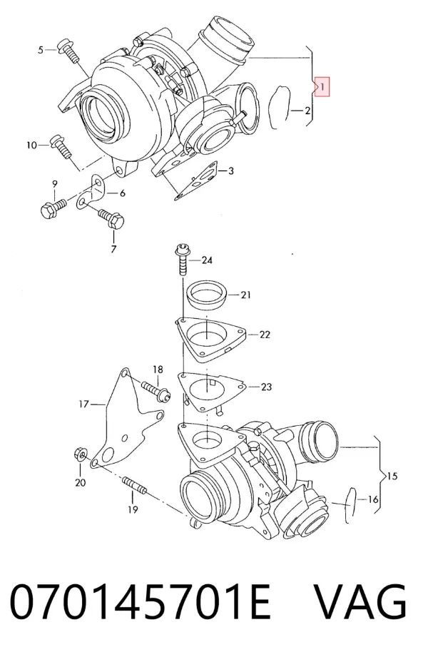 Turbocompresor 070145701E VAG