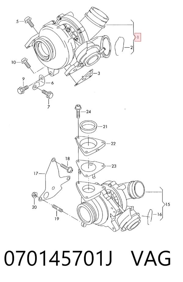 Turbocompresor 070145701J VAG