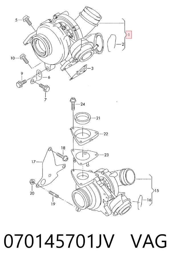 Turbocompresor 070145701JV VAG