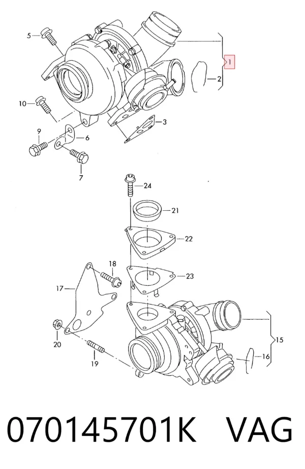 Turbocompresor 070145701K VAG