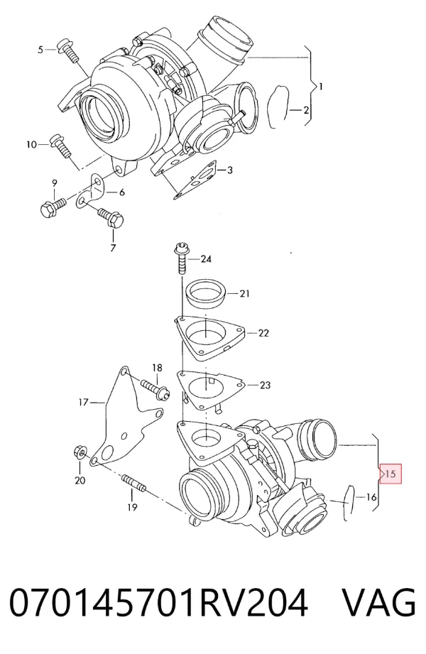 Turbocompresor 070145701RV204 VAG