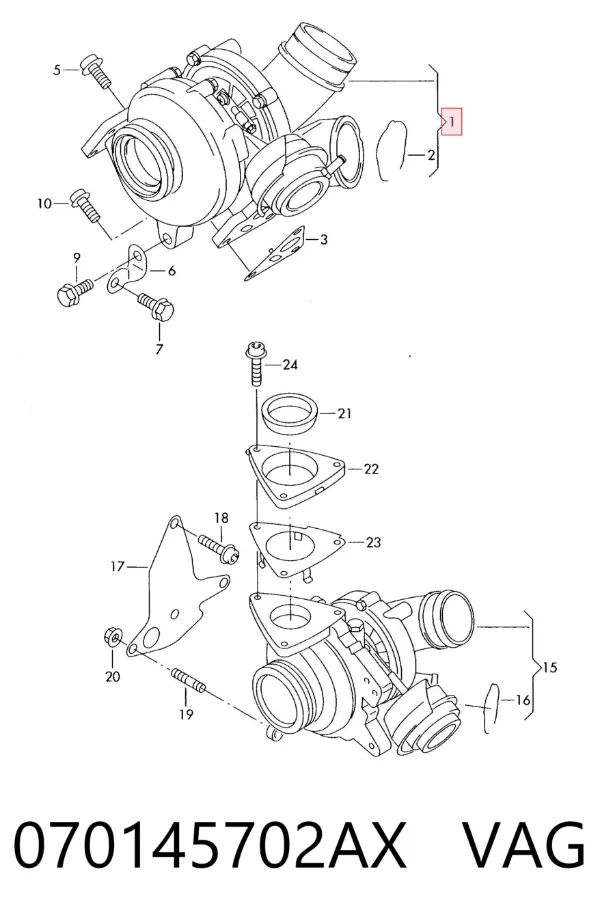 Turbocompresor 070145702AX VAG