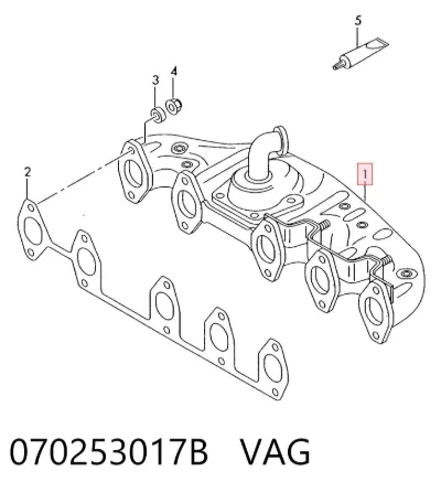 Colector de escape VAG 070253017B