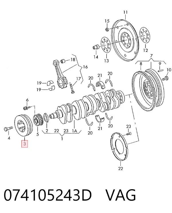Polea de cigüeñal Audi 100 C4