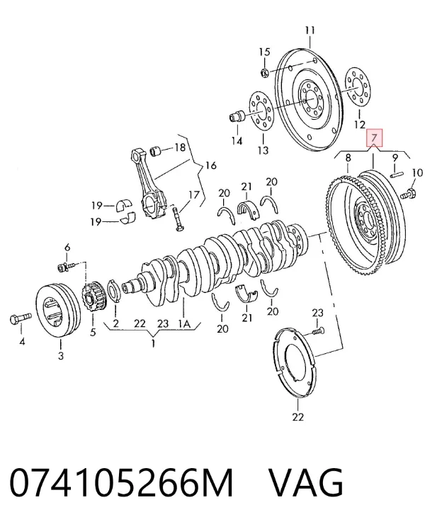 Volante motor 074105266M VAG