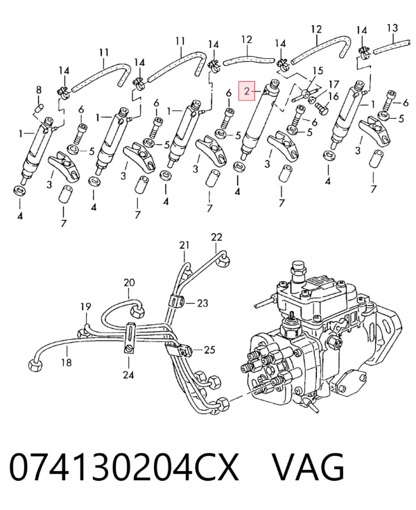 Inyector 074130204CX VAG