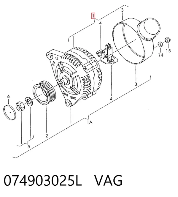 Alternador 074903025L VAG