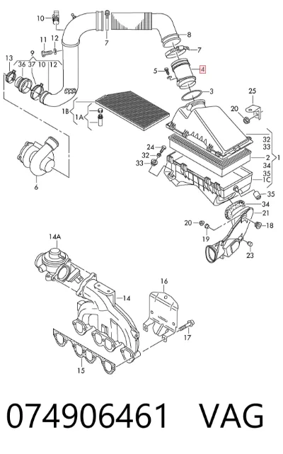 Sensor de flujo de masa de aire VAG 074906461