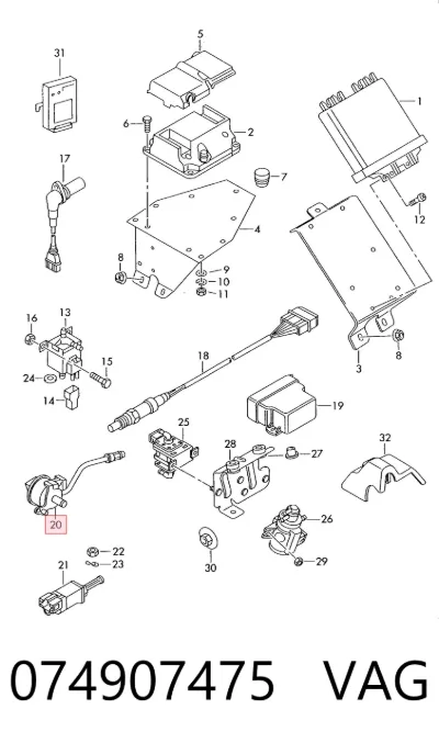 Sensor de posición del pedal del acelerador VAG 074907475