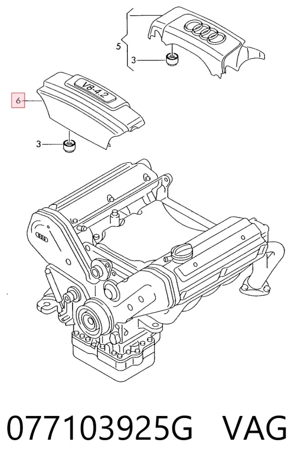 Tapa motor 077103925G VAG